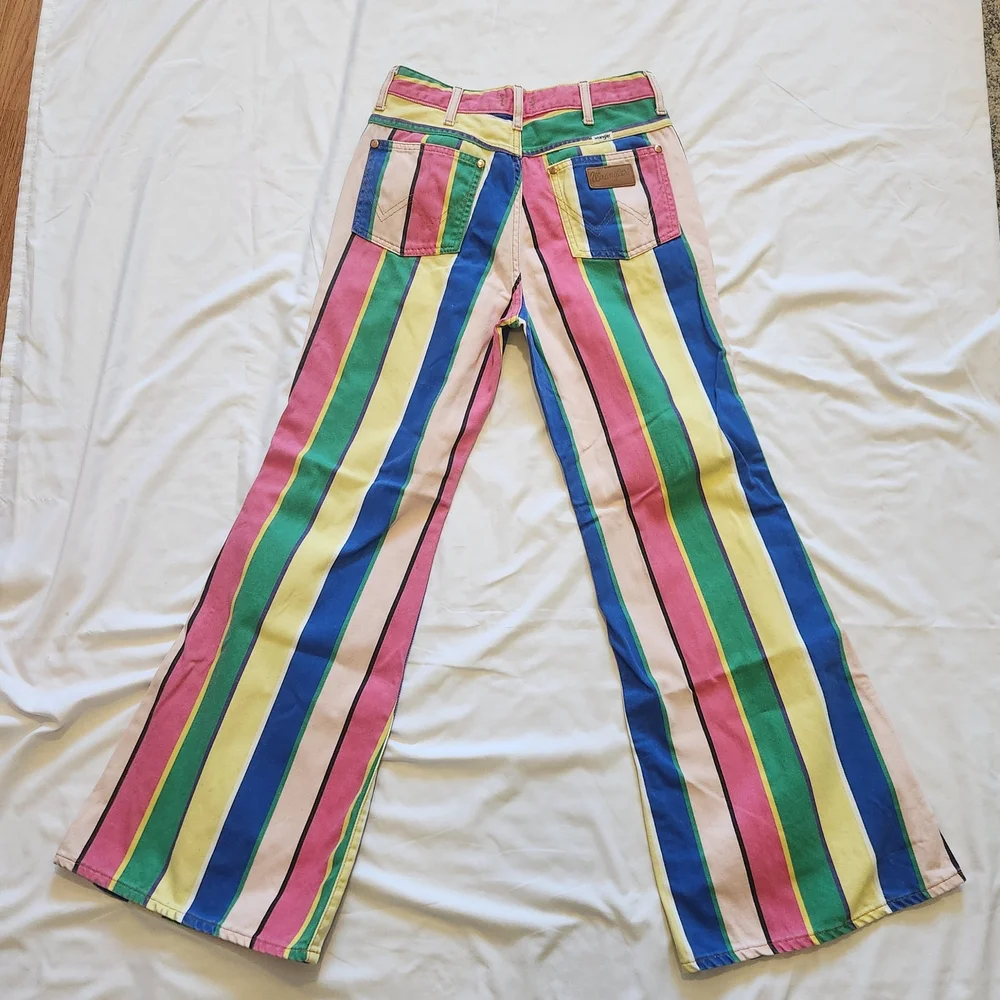 Wrangler Striped Wanderer High Rise Flare Jeans 28/32 622 - Picture 8 of 14
